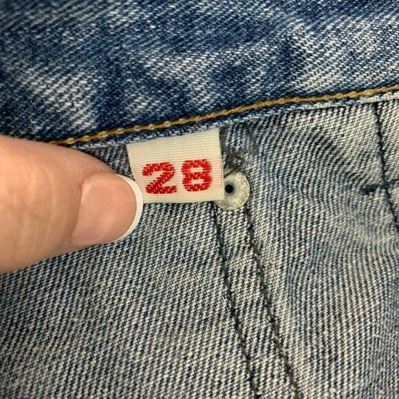 Wear Jeans 28 Med Wash Capri 6 Pocket Zipper Cuffed Color Blocked Button Zip Fly - Picture 10 of 10